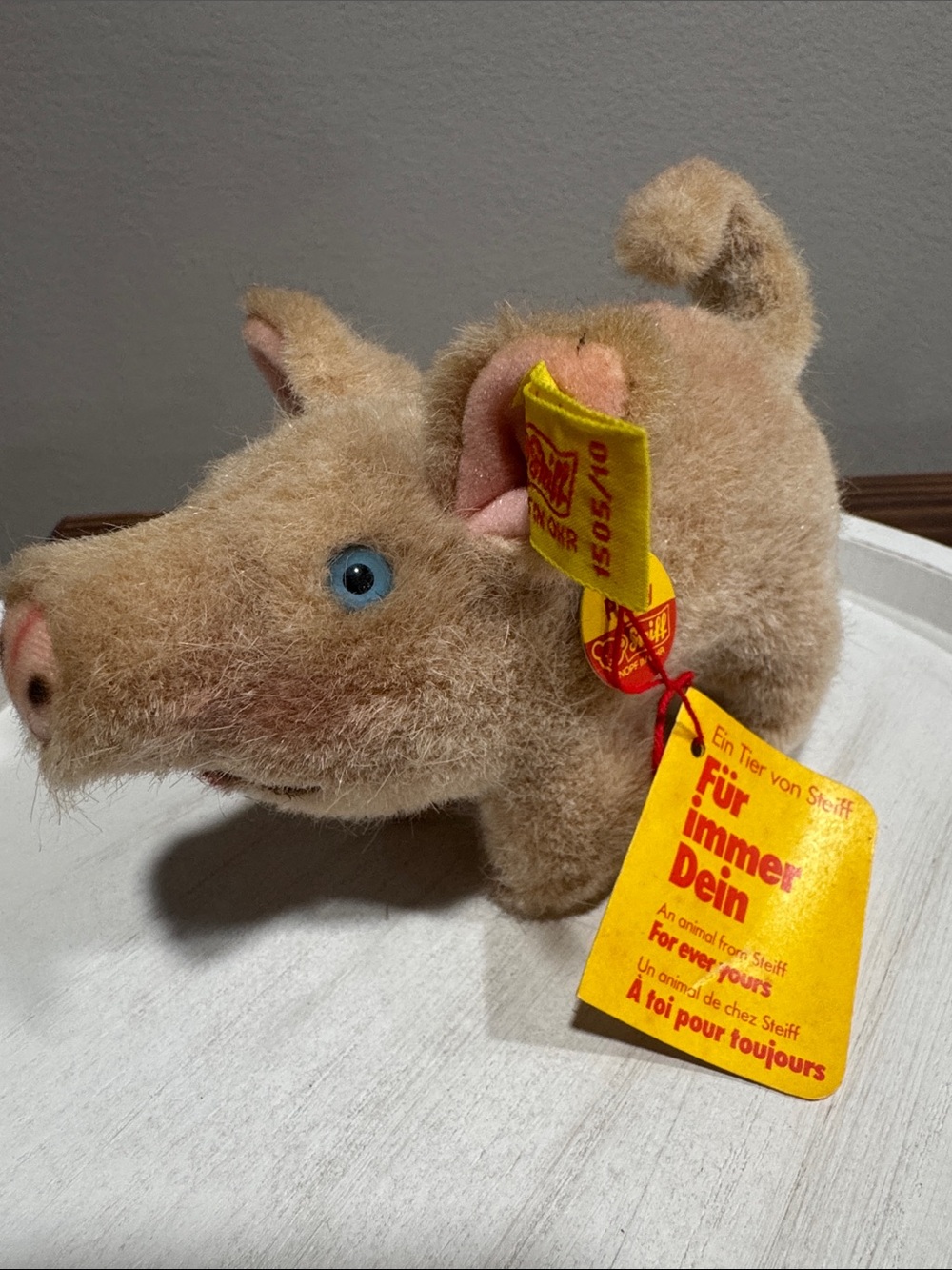 Vintage Steiff ‘Piggy’ Pink Plush Piglet Stuffed Animal - 1505/10 ALL TAGS